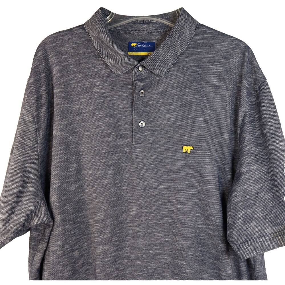 Jack Nicklaus Golden Bear Blue Heathered Short Sleeve Polo Shirt Men's Size XL